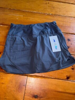 Marika Blue Gray Active Skort with Built-In Shorts